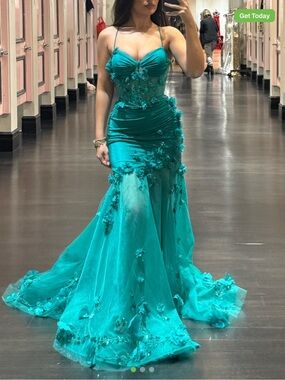 Teal Mermaid Gown